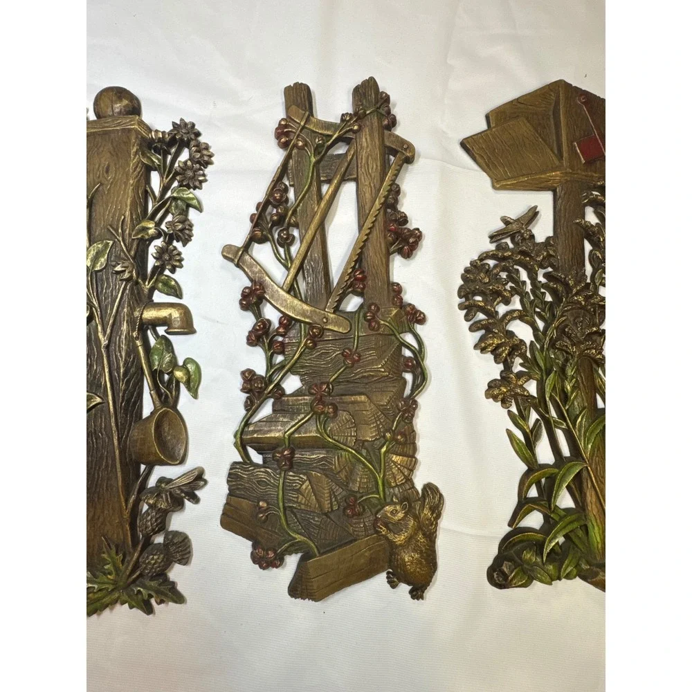 Vintage Burwood Products Co Wall Decor Set of 3 Rustic Farmhouse Scenes 17